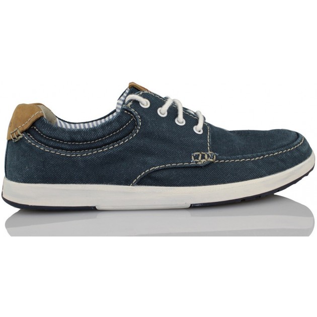 CLARKS NORWIN VIBE CANVAS CORDONES AZUL