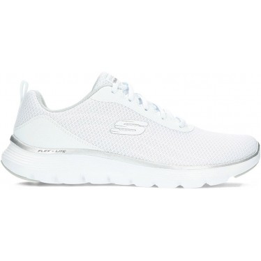 Tênis feminino SKECHERS 150206 flex WHITE_SILVER