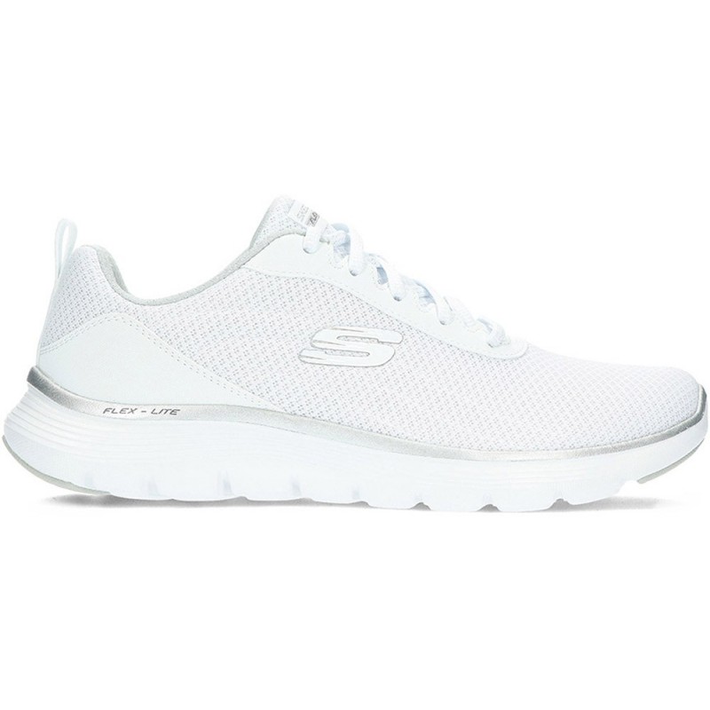 Tênis feminino SKECHERS 150206 flex WHITE_SILVER