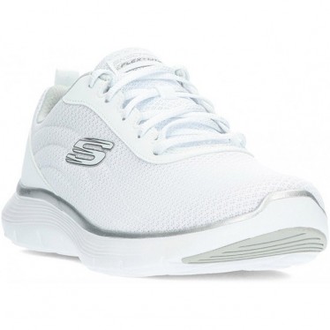 Tênis feminino SKECHERS 150206 flex WHITE_SILVER