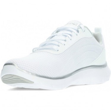 Tênis feminino SKECHERS 150206 flex WHITE_SILVER