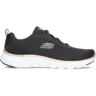 Tênis feminino SKECHERS 150206 flex BLACK_ROSE_GOLD