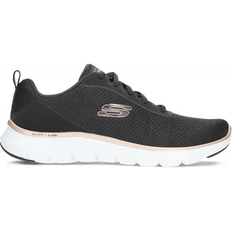 Tênis feminino SKECHERS 150206 flex BLACK_ROSE_GOLD