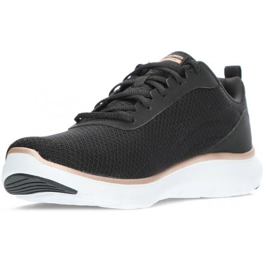 Tênis feminino SKECHERS 150206 flex BLACK_ROSE_GOLD