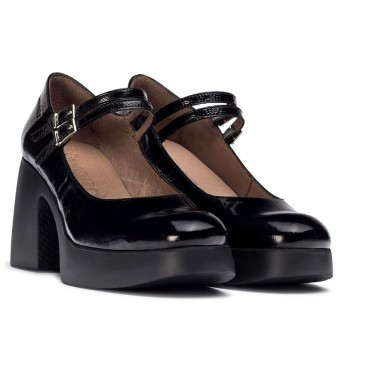 Mary Jane com salto Wonders H-4960 Senhora NEGRO