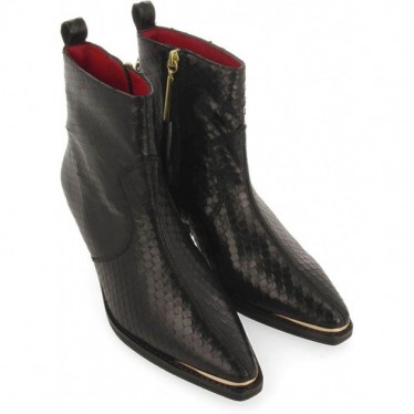 GIOSEPPO SMYRNA Botins de couro estilo cowboy 73230 NEGRO