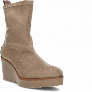 Bota feminina PEDRO MIRALLES 26475 camurça elástica TAUPE
