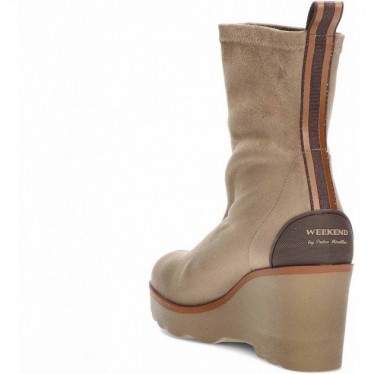 Bota feminina PEDRO MIRALLES 26475 camurça elástica TAUPE
