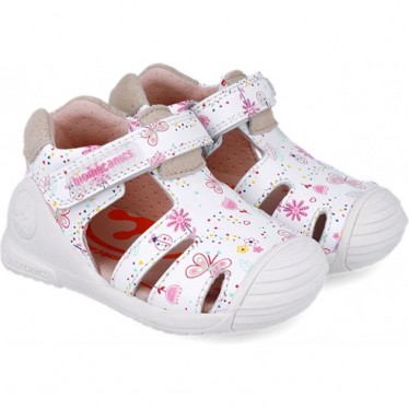 Biomecanics 252101 Sandálias de menina com estampa de borboleta BLANCO_B050