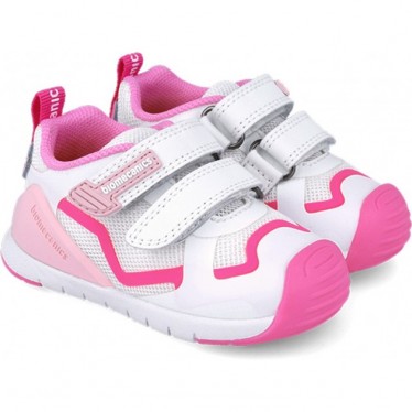 BIOMECÂNICA Primeiros passos calçado desportivo infantil 252133 BLANCO_FUCSIA_D304