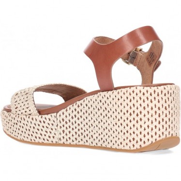 Sandálias de plataforma FITFLOP com salto anabela trançado JG1 TAN_IVORY