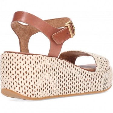 Sandálias de plataforma FITFLOP com salto anabela trançado JG1 TAN_IVORY