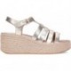 Sandálias femininas FITFLOP Platform Espadrille JF5 PLATINO