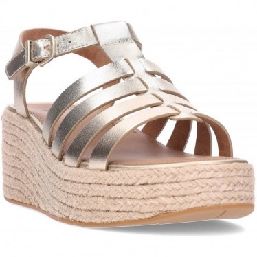Sandálias femininas FITFLOP Platform Espadrille JF5 PLATINO
