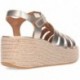 Sandálias femininas FITFLOP Platform Espadrille JF5 PLATINO