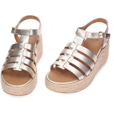 Sandálias femininas FITFLOP Platform Espadrille JF5 PLATINO