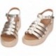 Sandálias femininas FITFLOP Platform Espadrille JF5 PLATINO