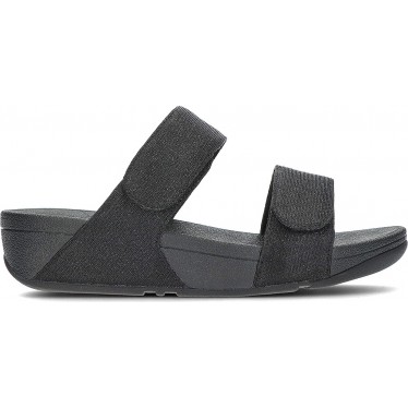 Sandálias deslizantes FitFlop FZ9 Lulu ajustáveis Shimmerlux BLACK