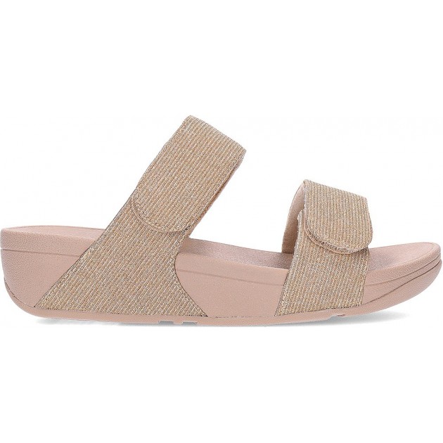Sandálias deslizantes FitFlop FZ9 Lulu ajustáveis Shimmerlux LATTE_BEIGE Sandálias deslizantes FitFlop FZ9 Lulu ajustáveis Shimmerlux LATTE_BEIGE