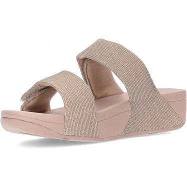 Sandálias deslizantes FitFlop FZ9 Lulu ajustáveis Shimmerlux LATTE_BEIGE