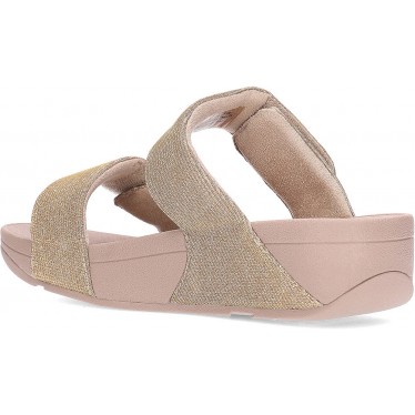 Sandálias deslizantes FitFlop FZ9 Lulu ajustáveis Shimmerlux LATTE_BEIGE