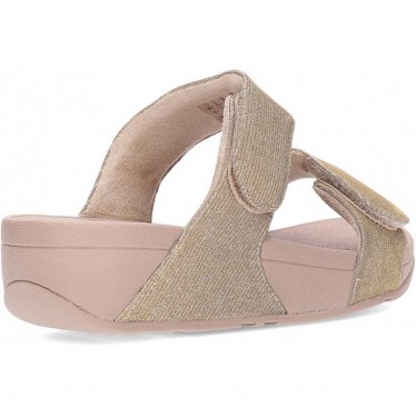 Sandálias deslizantes FitFlop FZ9 Lulu ajustáveis Shimmerlux LATTE_BEIGE