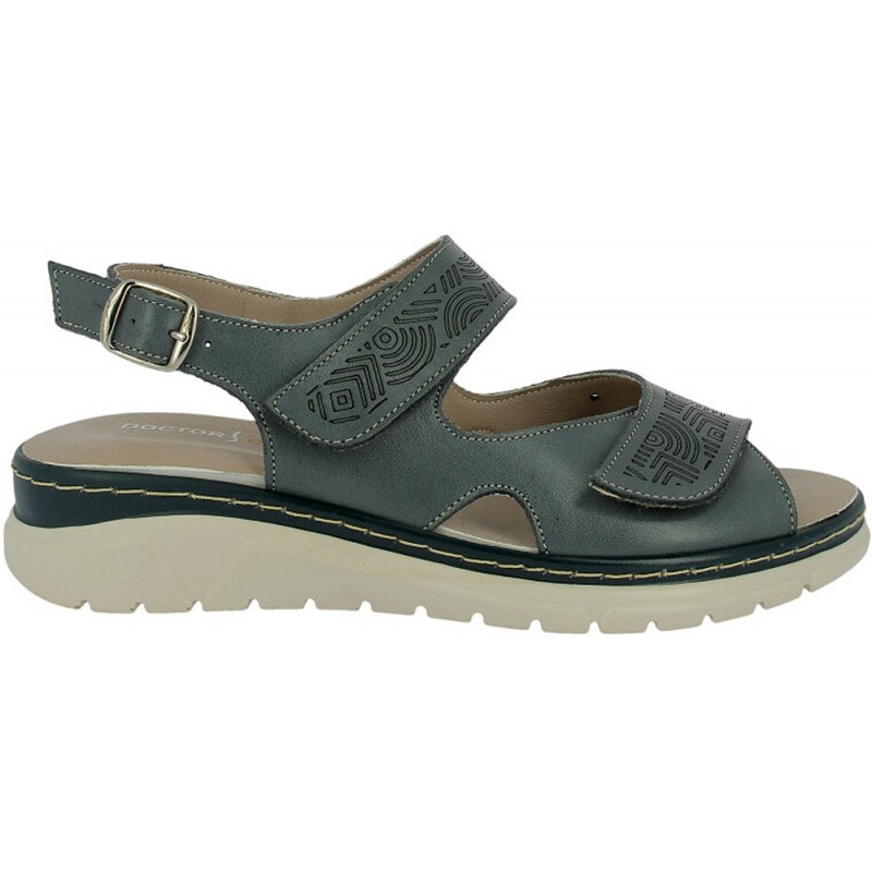 Sandálias femininas autoadesivas Doctor Cutillas 76020 JEANS