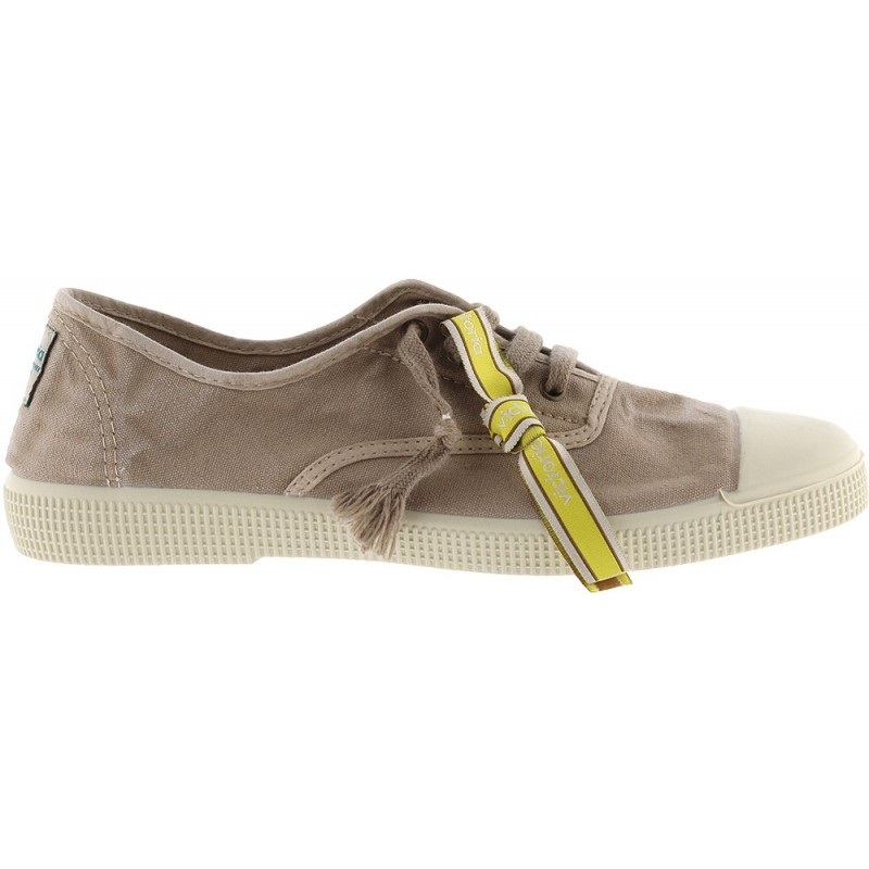 Tênis Esportivo Feminino Victoria 1661102 em Lona Envelhecida TAUPE