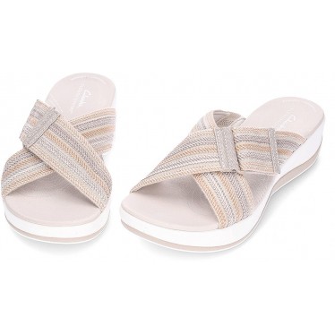 Sandálias femininas CLARKS ARLA WAVE COMBI_BEIGE
