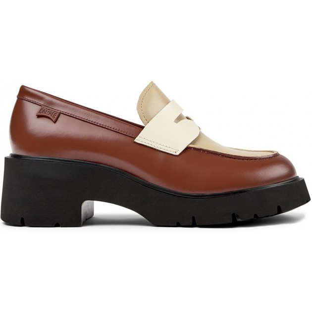 Mocassins femininos CAMPER Twins K201425 MARRON_029 Mocassins femininos CAMPER Twins K201425 MARRON_029