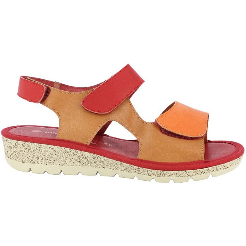 Sandálias femininas Doctor Cutillas 35322 autoadesivas ROJO