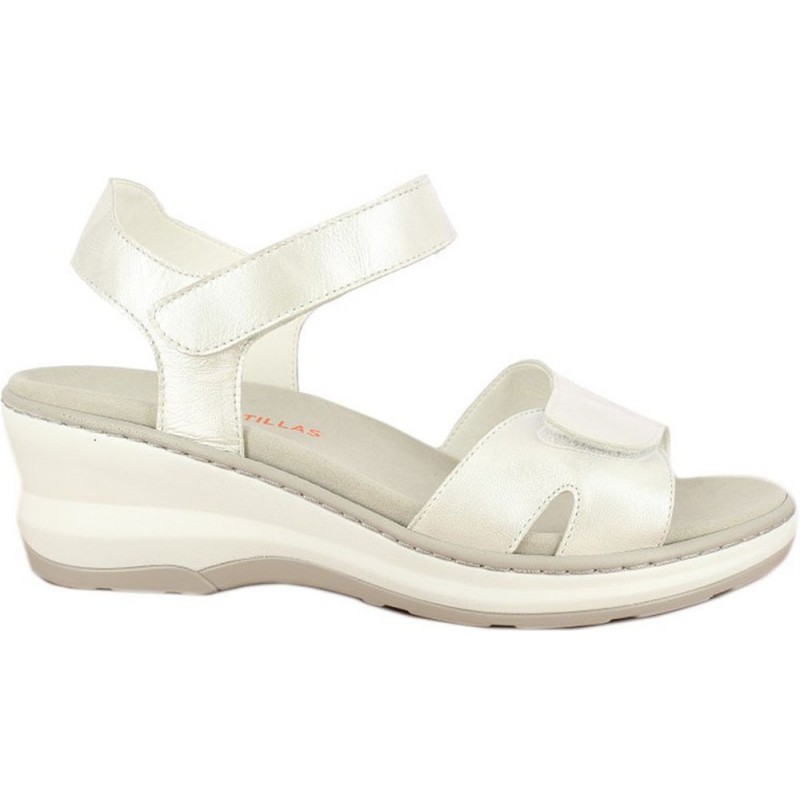 Sandália feminina autoadesiva Doctor Cutillas 47511 BLANCO